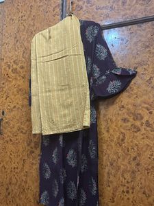 Brown Gotri Work Kurta Palazzo Set Party Wear