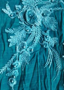 Teal Floral Cardigan Top