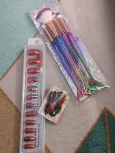 Combo Of Nails Nd Makeup Brush