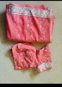Saree With Stiched Blouse