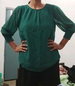 Green Polka Dot Top