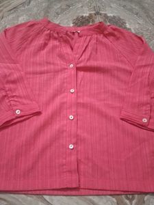 Pink Button-Down Top