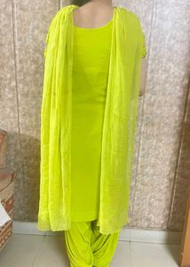Green Embroidered Kurta Set