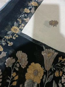 Black Floral Print Salwar Suit Dupatta