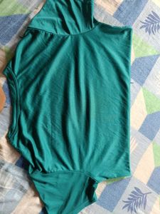 Teal Mock Neck Bodysuit