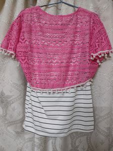Pink Cape Style Top.