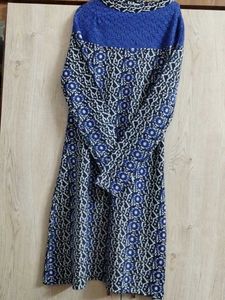 Blue Patterned Midi Dress