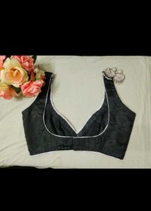 Silk Deep Neck Non Padded Blouse Woth Gota Lace Be