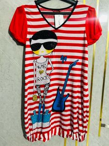 Striped Graphic T-Shirt Dress