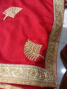 Red Embroidered Saree