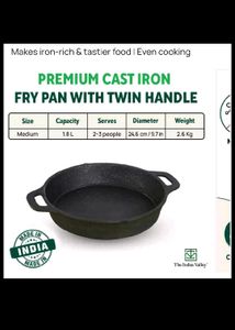 1.8L Cast Iron Cooking Pan INDUS VALLEY