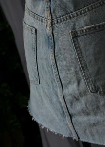 Zara Rhinestone Denim Mini Skirt
