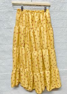 Floral Yellow Skirt 🌸 Free Size