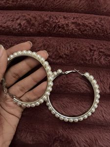 Pearl Hoop Earrings