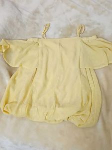 Yellow Cold Shoulder Blouse
