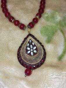 Red Beaded Necklace Set