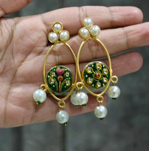 Fancy Earrings Minakari 1 Pair