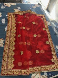 Red Embroidered Dupatta