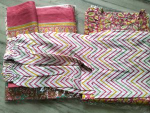New Pure Cotton 3 piece Sets Kurtis with pants dup