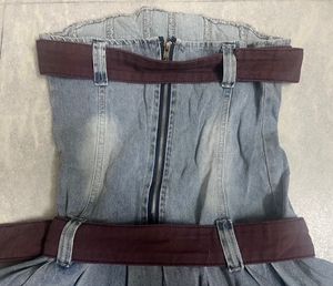 y2k vintage denim belted mini dress🤩