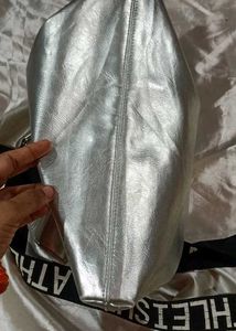 Silver Metallic Tote Bag