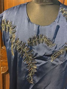 Chique Elegant Blue Draped Dress