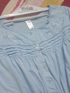 🥱😴😴Vintage Blue Embroidered Nightgown