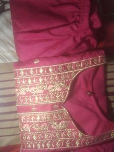 Pink Embroidered Kurta Set