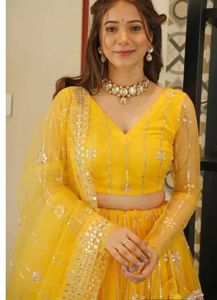 Elegant Yellow Lehenga Choli