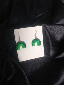Green Rainbow Earrings