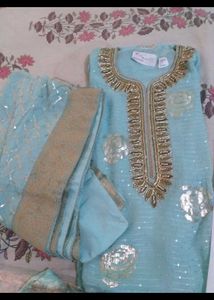 Heavy Embroidery Suit With Design Dupatta
