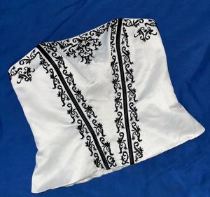 Vintage Donna Gray Beaded Corset Top