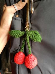 Cute Crochet Cherry Key Chain