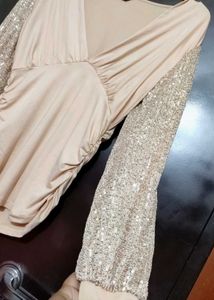 Nude Color Partywear Top For 34 Bust