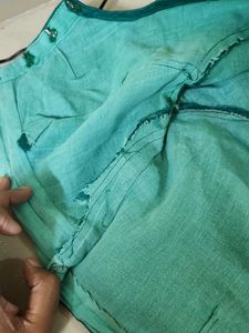 Floral Pattern seagreen georgette saree