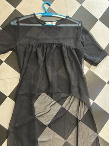 Sheer Black Tunic Top