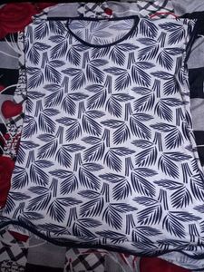 Leaf Print Tunic Top