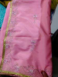 Pink Embroidered Saree