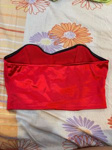 Red Satin Corset Top