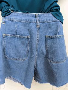 Blue Jean Shorts &amp; Teal Top Set