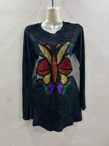 Butterfly Applique Velvet Tunic
