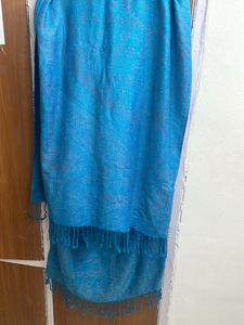 Blue Self Design Stole