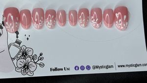 Blush Pink Floral Press-On Nails 💅