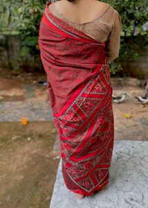 Elegant Red Printed Saree