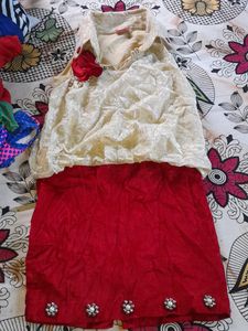 Red And Cream Frock