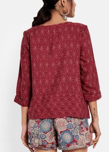 Indo-western Maroon Fabindia top