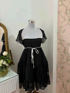 Black Dress with White Trim