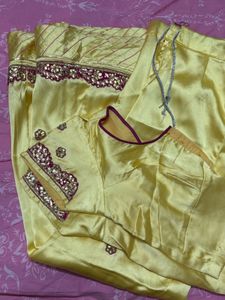 Golden Yellow Silk Lehenga Set (Without Dupatta)