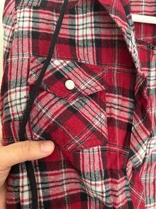 Hooded Plaid Flannel Shirt