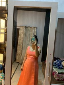 Pretty Flower Satin Gown🧡🎀🌺